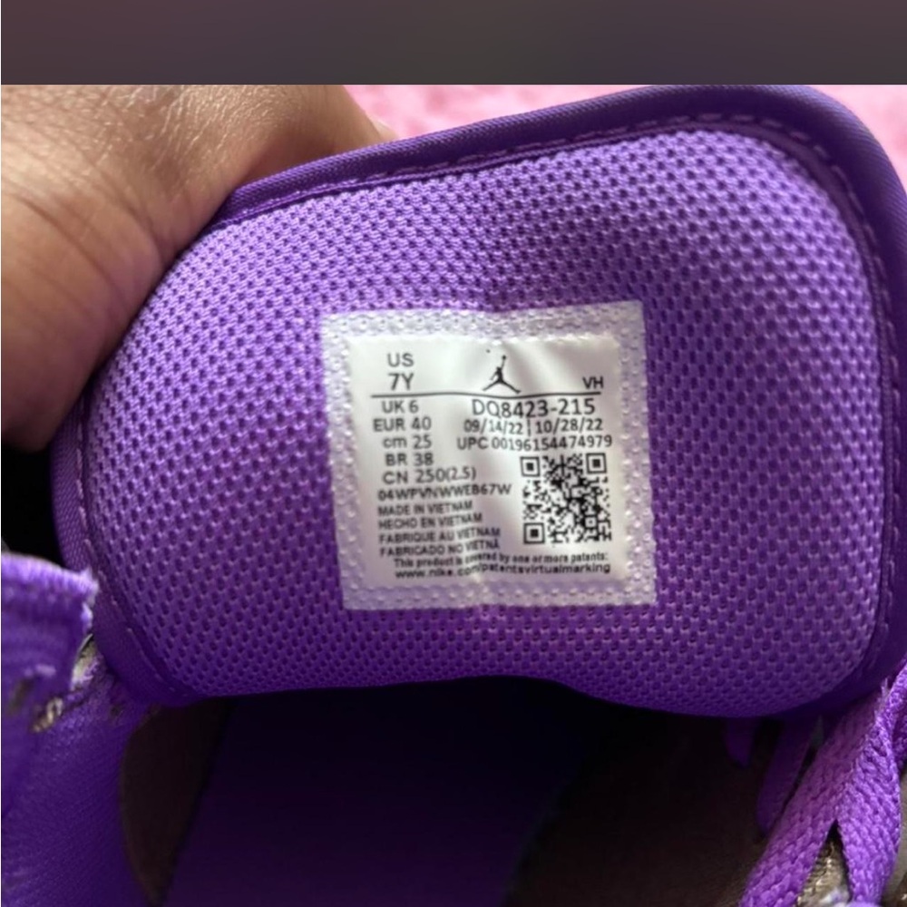 Jordan High-Top Sneakers in Purple and Brown - Picture 3 of 5